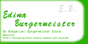 edina burgermeister business card